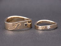 K18YG,ダイヤモンド,結婚指輪