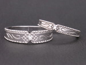 結婚指輪,唐草模様,帯広