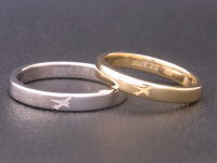 オーダーメイド、飛行機マークの結婚指輪