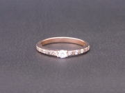 帯広・グランドガレリアの手作りハンドメイドK18ピンクゴールド婚約指輪エンゲージリング0.275ctダイヤモンド